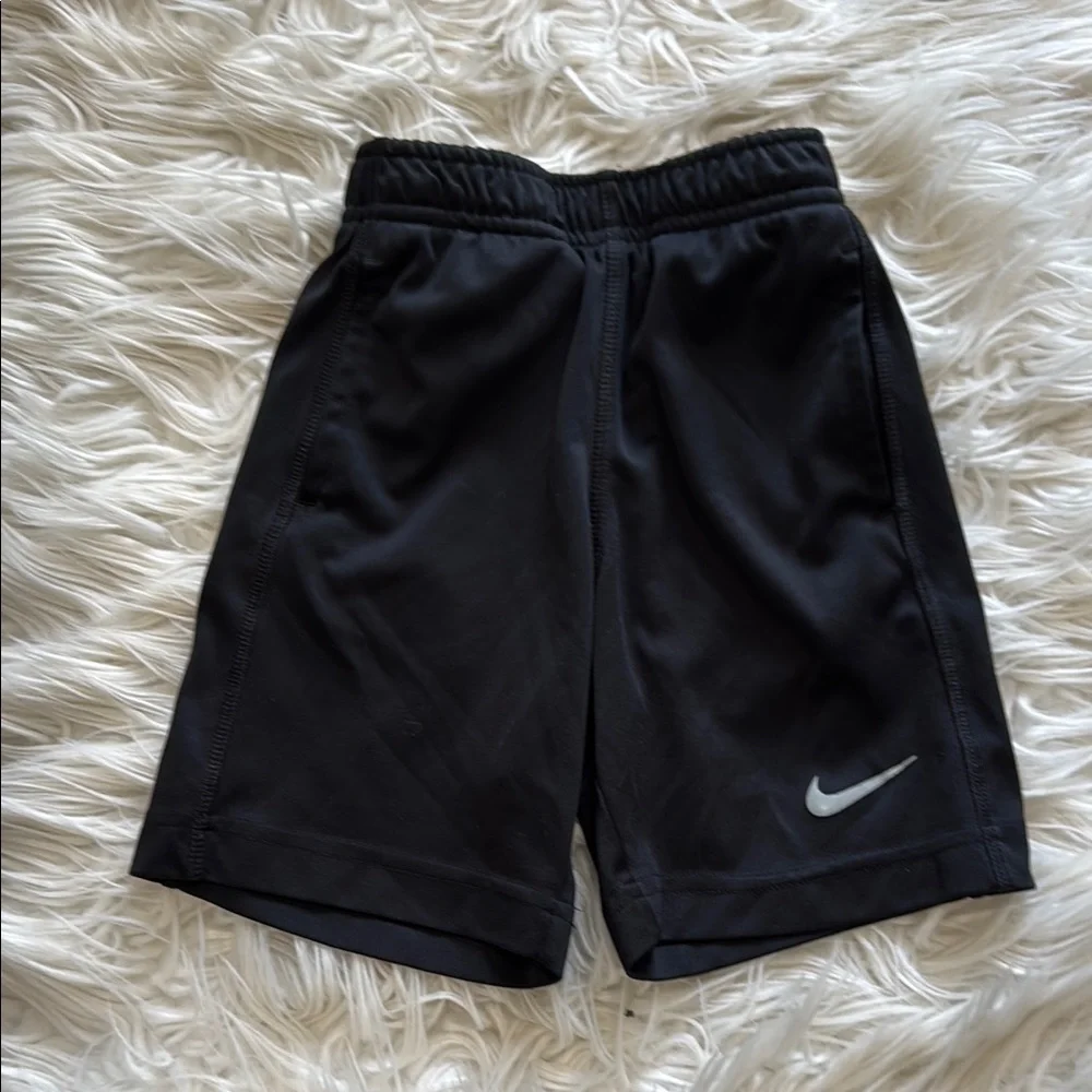 Boys' Nike Black Shorts with Silver Logo